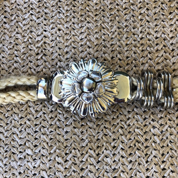 Vintage 80s metal Cointreau rope belt, flower design - Picture 3 of 8